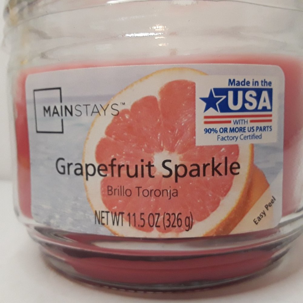 Mainstays Grapefruit Sparkle Three Wick Candle 11.5 oz